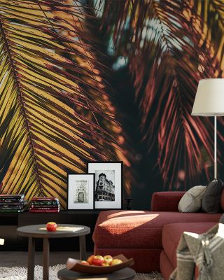 Old Palm Leaves Scenic Wallpaper