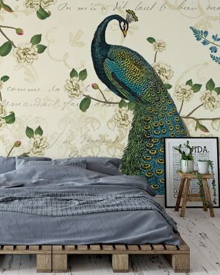 Peacock Arbor II Scenic Wallpaper