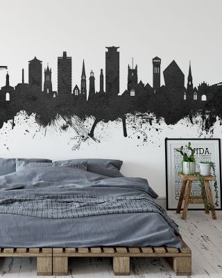 Plymouth England Skyline Black & White Wallpaper