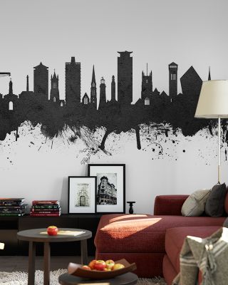 Plymouth England Skyline Black & White Wallpaper