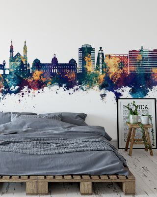 Port-au-Prince Haiti Skyline Blue & Bronze Wallpaper