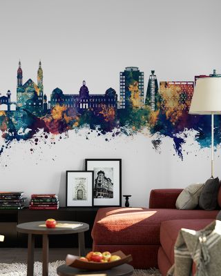 Port-au-Prince Haiti Skyline Blue & Bronze Wallpaper