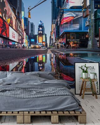 Reflecting on Times Square Scenic Wallpaper