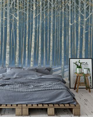 Shimmering Birches Scenic Wallpaper