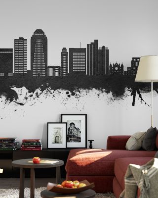 Shreveport Louisiana Skyline Black & White Wallpaper