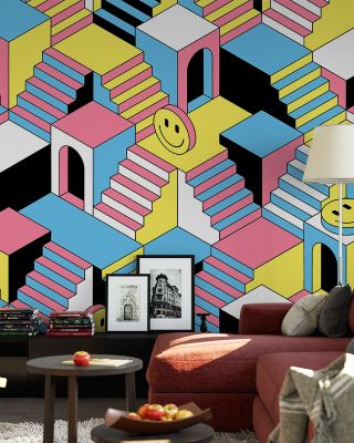 Smiley Maze Abstract Wallpaper