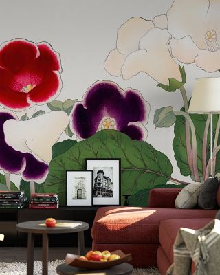 Tanigami Gloxinia Floral Wallpaper