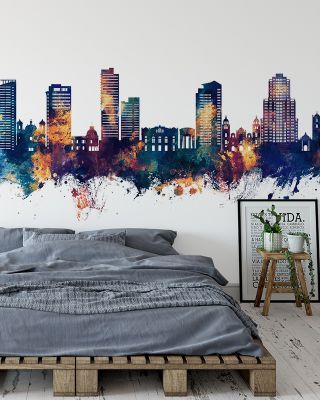 Tegucigalapa Honduras Skyline Blue & Bronze Wallpaper