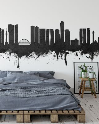 Tel Aviv Skyline Black & White Wallpaper