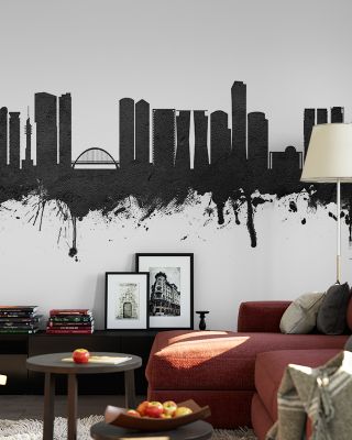 Tel Aviv Skyline Black & White Wallpaper