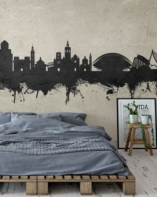 Valencia Spain Skyline Concrete Wallpaper