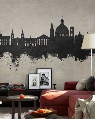 Valletta Malta Skyline Concrete Wallpaper