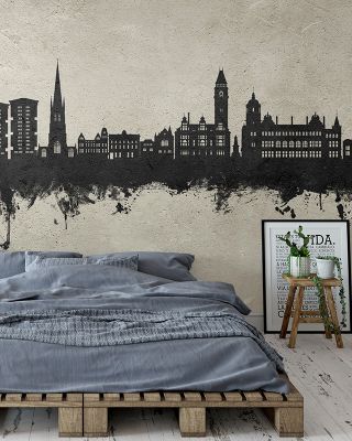 Wakefield England Skyline Concrete Wallpaper