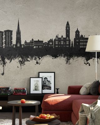 Wakefield England Skyline Concrete Wallpaper