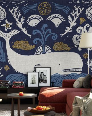 Whale Seas Blue Scenic Wallpaper
