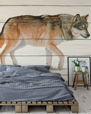 Woody Wolf Scenic Wallpaper