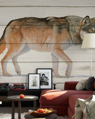 Woody Wolf Scenic Wallpaper