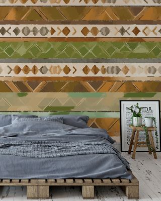 Aztec Stripes Bold Geometric Wallpaper