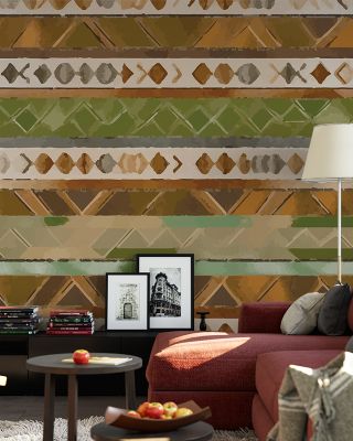 Aztec Stripes Bold Geometric Wallpaper