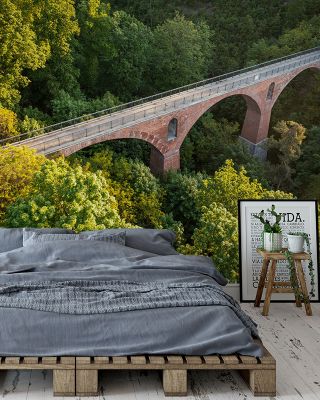 Bridge to Home Cozy Landscape Wallpaper