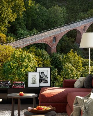 Bridge to Home Cozy Landscape Wallpaper