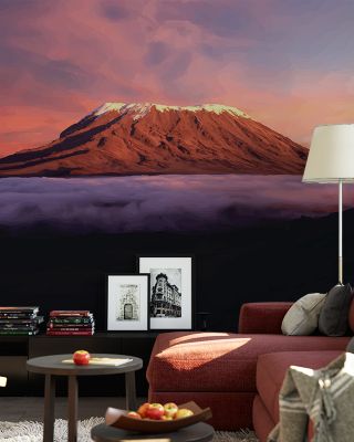 Kilimanjaro Drawing Majestic Mountain Wallpaper