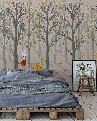 Little Forest Stroll Whimsical Woodland Wallpaper