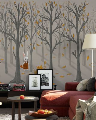 Little Forest Stroll Whimsical Woodland Wallpaper