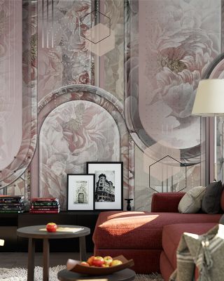 Modern Rose Contemporary Floral Wallpaper