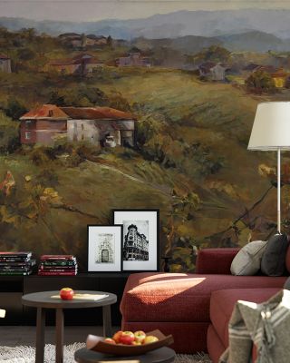 Overlooking the Valley Scenic Landscape Wallpaper