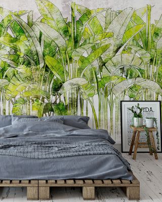 Wild Green Leaves Lush Jungle Wallpaper