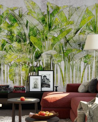 Wild Green Leaves Lush Jungle Wallpaper