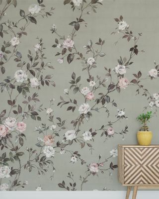 Rosellia Mural Floral Wallpaper - Elegant Flower Design, Eco-Friendly Wall Covering