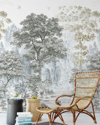 Rising Roots Tree Nature Wallpaper - Elegant Forest Design, Eco-Friendly Wall Covering