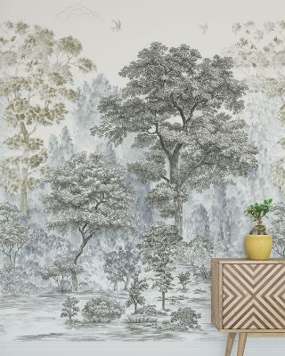 Rising Roots Tree Nature Wallpaper - Elegant Forest Design, Eco-Friendly Wall Covering