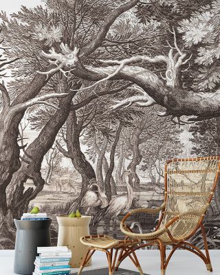 Garden of Eden Wallpaper - Vintage Birds and Old Trees