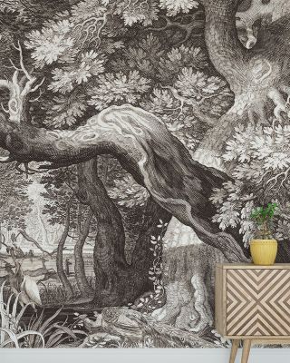 Garden of Eden Wallpaper - Vintage Birds and Old Trees