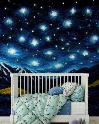 See The Cosmos Mountains Wallpaper - Starry Night Sky and Mountain Scenery