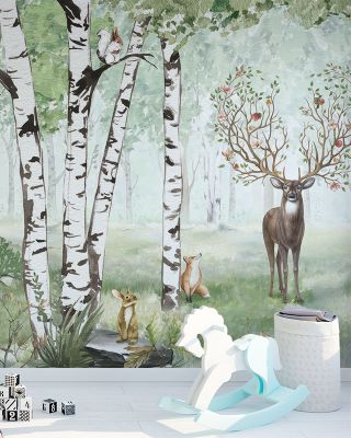 Amazing Antlers Deer Wallpaper - Summer Woodland Forest, Green Leaves
