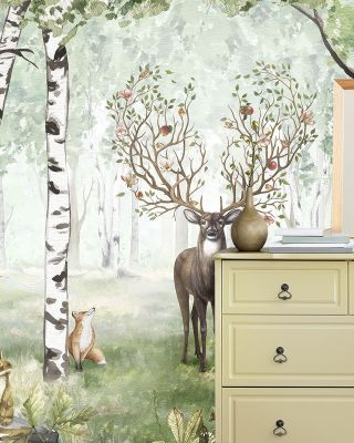 Amazing Antlers Deer Wallpaper - Summer Woodland Forest, Green Leaves