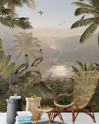 Monkey Sanctuary Wallpaper - Wild Jungle Lake, Forest Birds, Trees