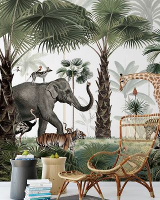 Animal Kingdom Wallpaper - Tropical Animals, Peel and Stick