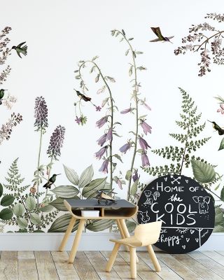Secret Garden Wallpaper - Artistic Trees, Birds, Plants