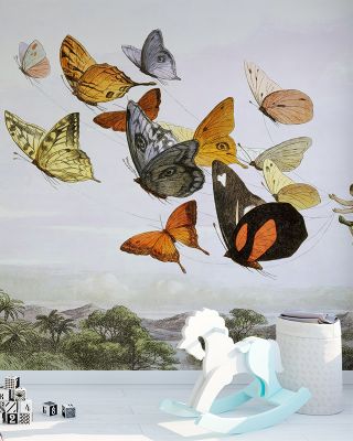 Fairy Queen Nature Wallpaper - Forest, Trees, Butterflies, Mountain Scene, Light Carriage