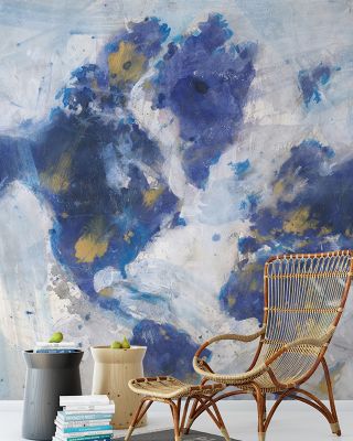 Blue World Map Wallpaper - Elegant Global Cities and Maps