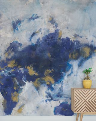 Blue World Map Wallpaper - Elegant Global Cities and Maps