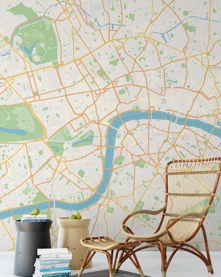 Central London Color Map Wallpaper - Detailed Global Cities and Maps