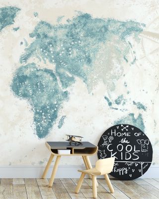 Explore the World I Light Wallpaper - Soft Toned Global Map