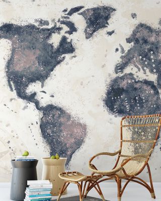 Explore the World I Dark Wallpaper - Rich Toned Global Map