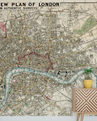 1853 Vintage Map of London Wallpaper - Historical London City Map